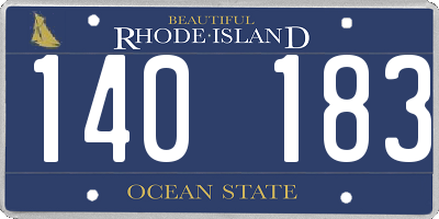 RI license plate 140183