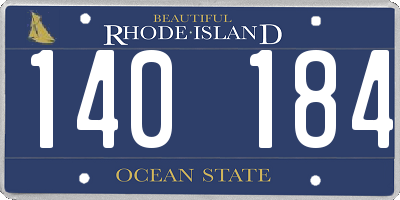 RI license plate 140184