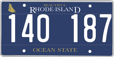 RI license plate 140187
