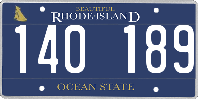 RI license plate 140189