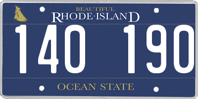RI license plate 140190