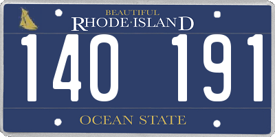 RI license plate 140191