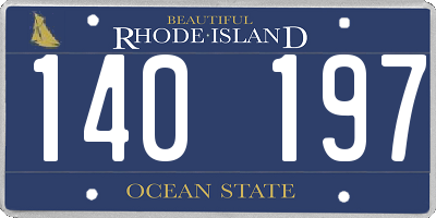 RI license plate 140197
