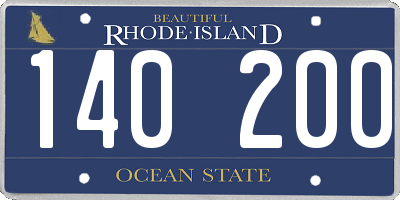 RI license plate 140200