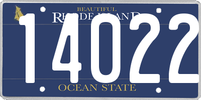 RI license plate 14022