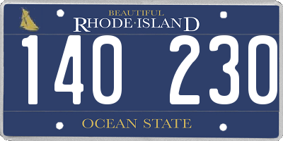 RI license plate 140230