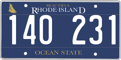 RI license plate 140231