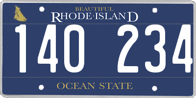 RI license plate 140234