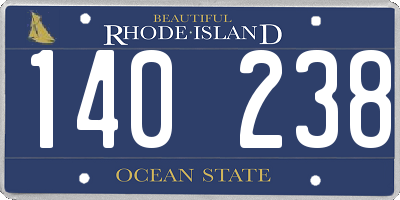 RI license plate 140238