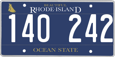 RI license plate 140242