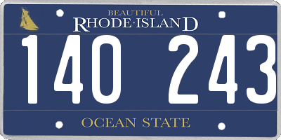 RI license plate 140243