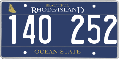 RI license plate 140252
