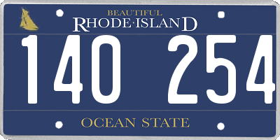 RI license plate 140254