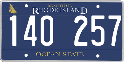 RI license plate 140257