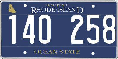 RI license plate 140258