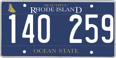 RI license plate 140259