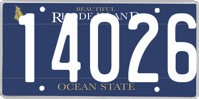RI license plate 14026