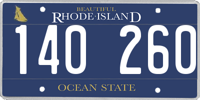 RI license plate 140260