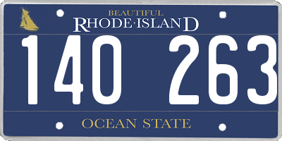 RI license plate 140263
