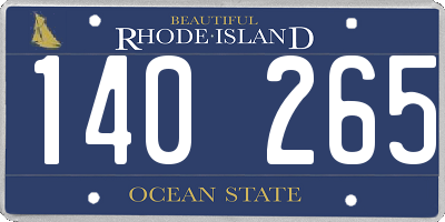 RI license plate 140265