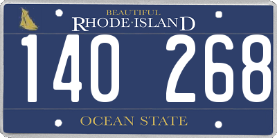 RI license plate 140268