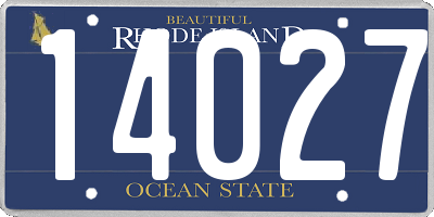 RI license plate 14027