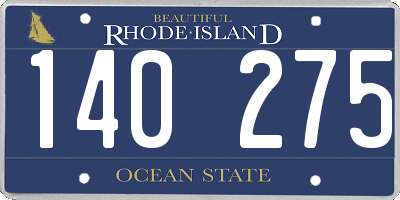 RI license plate 140275