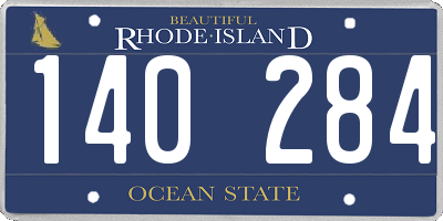 RI license plate 140284