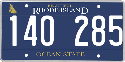 RI license plate 140285