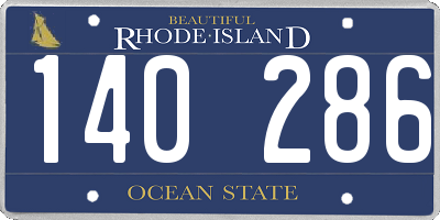 RI license plate 140286