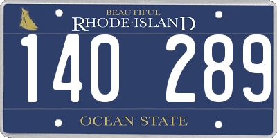 RI license plate 140289