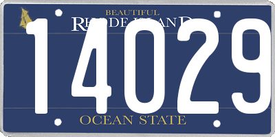RI license plate 14029