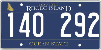 RI license plate 140292