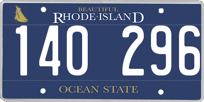 RI license plate 140296