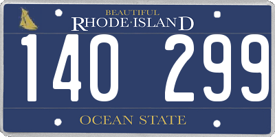 RI license plate 140299
