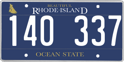 RI license plate 140337