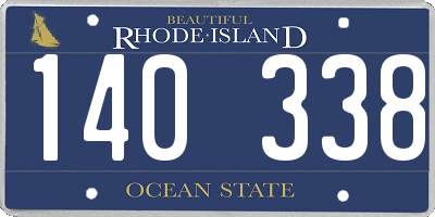 RI license plate 140338
