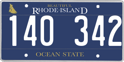 RI license plate 140342