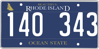 RI license plate 140343
