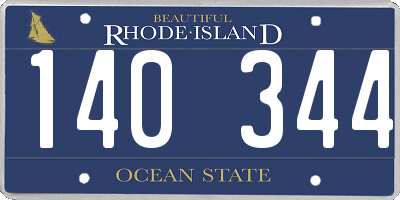 RI license plate 140344