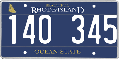 RI license plate 140345