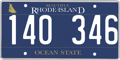 RI license plate 140346