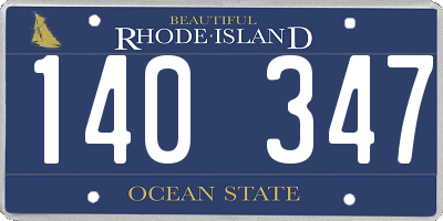 RI license plate 140347