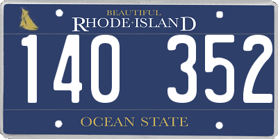 RI license plate 140352