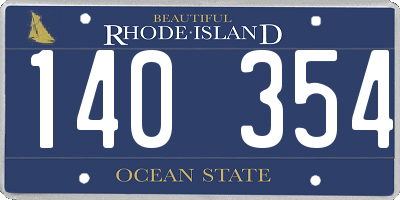RI license plate 140354
