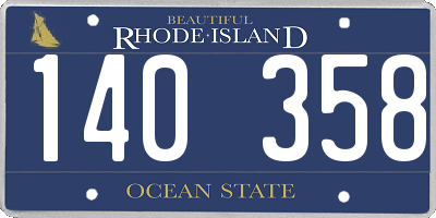 RI license plate 140358