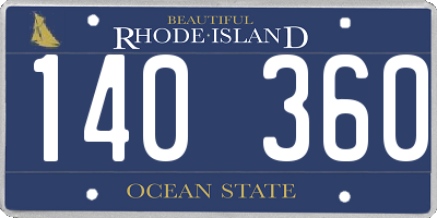 RI license plate 140360