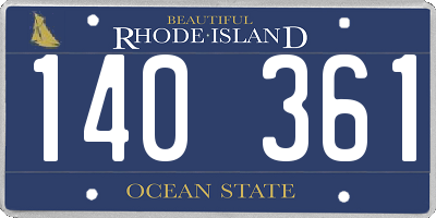 RI license plate 140361