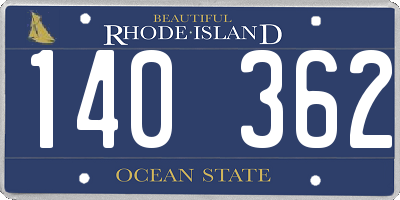 RI license plate 140362