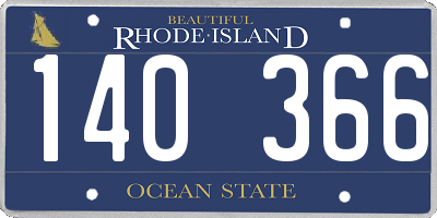 RI license plate 140366